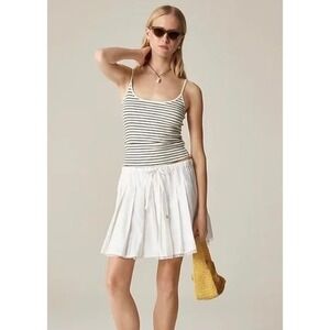 NWT!! J. CREW Fine Rib Camisole Alexa Stripe Olive Green Ivory Tank Top X-Small